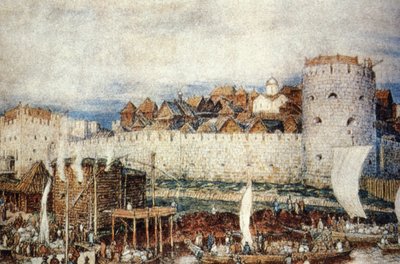 Moscow Kremlin in the 14th Century, in the Days of Dmitri Donskoi by Unknown
